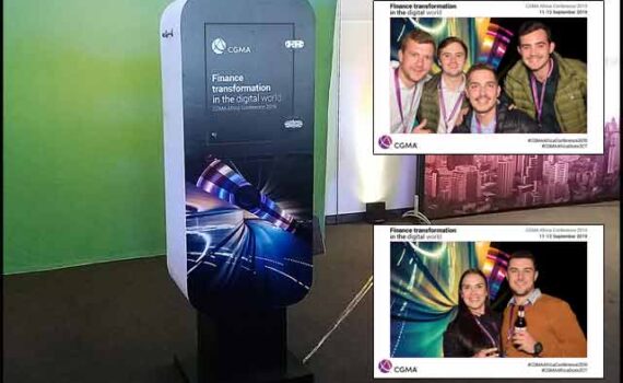 Vinyl wrapped Photo Booth with Corporate Branding